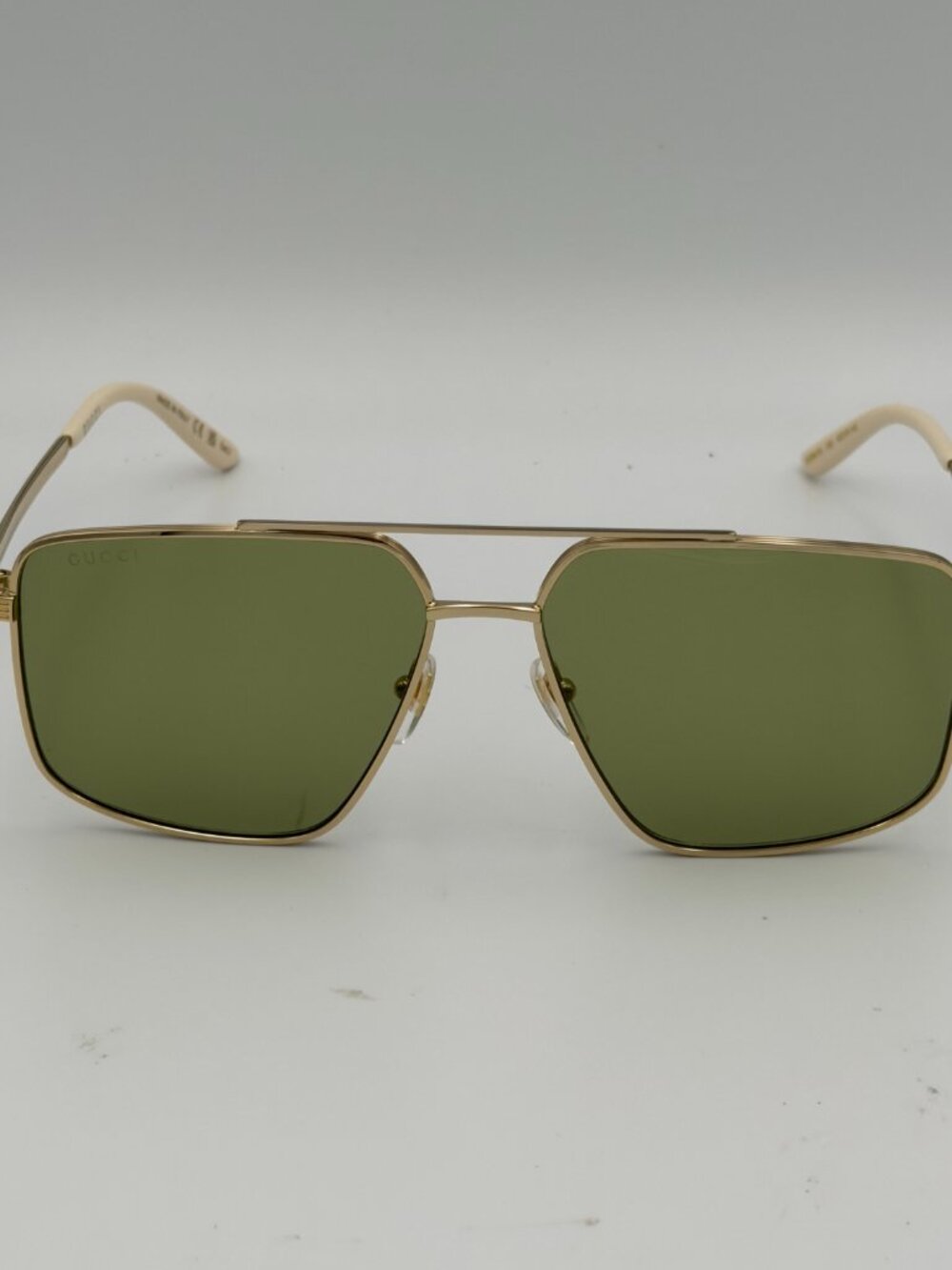 Gucci GG0941S 002 Gold Black Green Pilot Sunglasses 60mm NEW